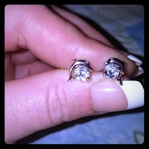 Swimming Dolphin Stud Earrings